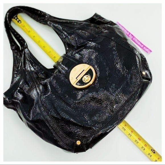 Elliott Lucca Handbag Black Patent Leather Satchel - Picture 8 of 8